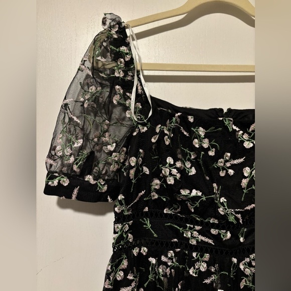 Lulus Radiant Love Black Embroidered Dress Size Medium - Picture 7 of 9